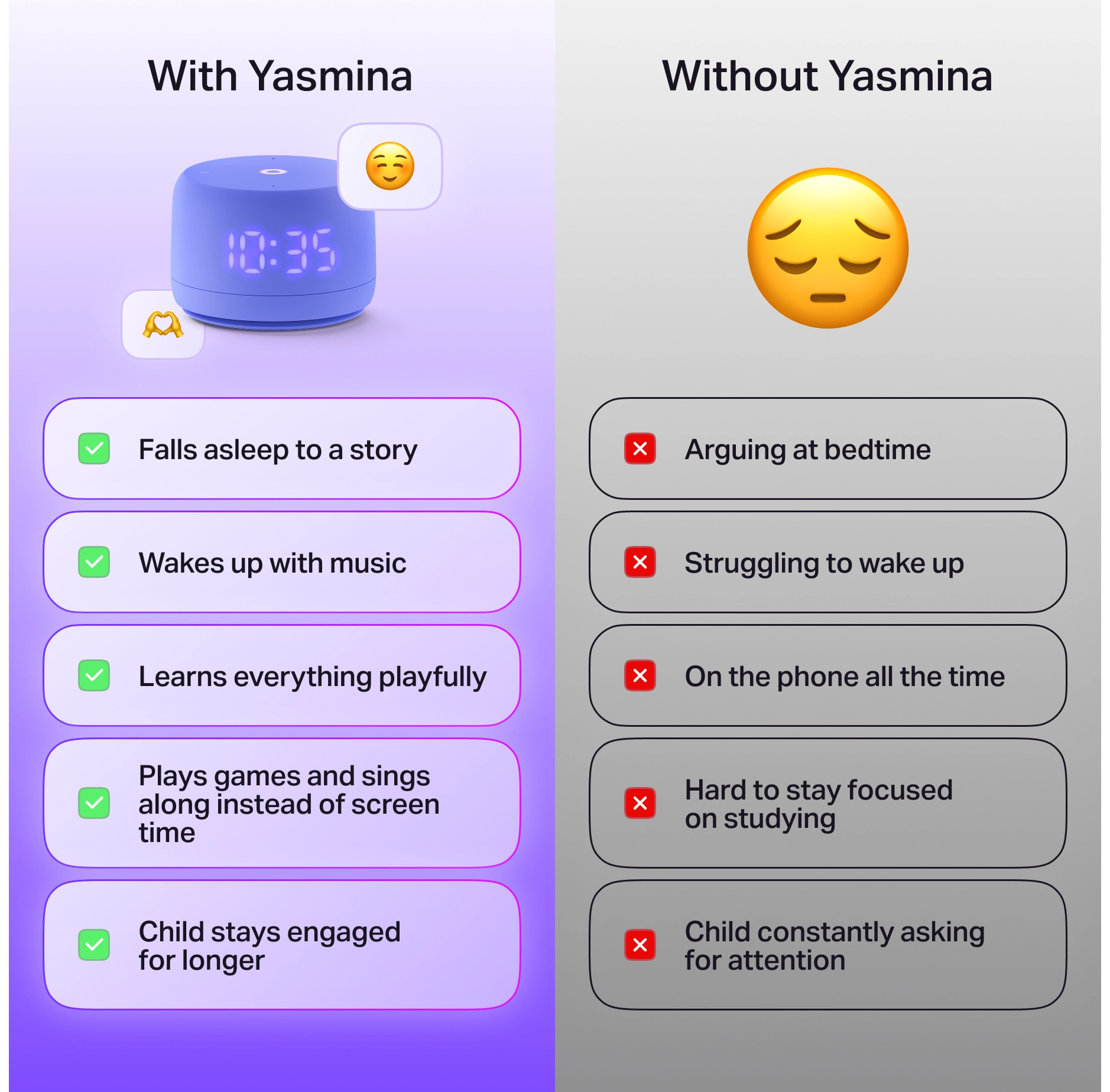Сравнение: жизнь с Yasmina и без Yasmina, списки преимуществ и недостатков
